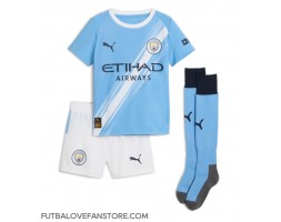 Manchester City Erling Haaland #9 Domáci Detský futbalový dres 2025-26 Krátky Rukáv (+ trenírky)